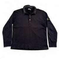 Stone Island Black Quarter Zip and Button Jumper (L)