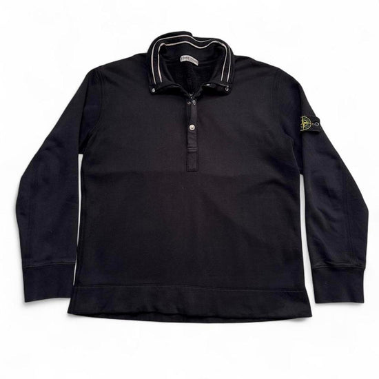 Stone Island Black Quarter Zip and Button Jumper (L)