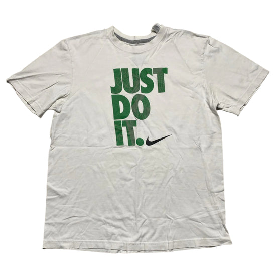 Nike Vintage White and Greem Just Do It T Shirt (L)