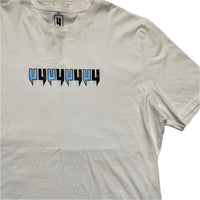 Yelir Yelirworld Multi Logo White and Blue T Shirt (2XL)