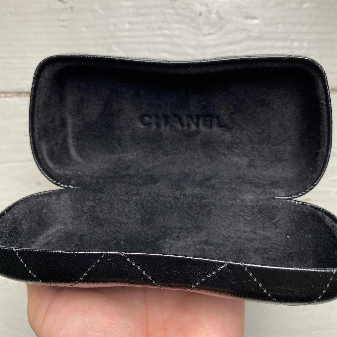 Chanel CC Black Leather Glasses Case