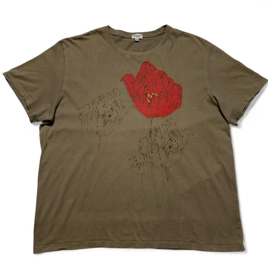 Paul Smith Brown and Red Flower T Shirt (2XL)