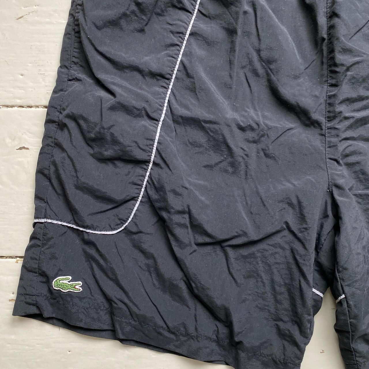 Lacoste Vintage Black and White Shell Trackpant Shorts