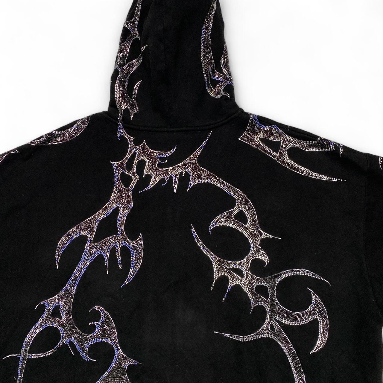 Named Collective Diamante Rhinestone Black Thorns Hoodie (2XL)