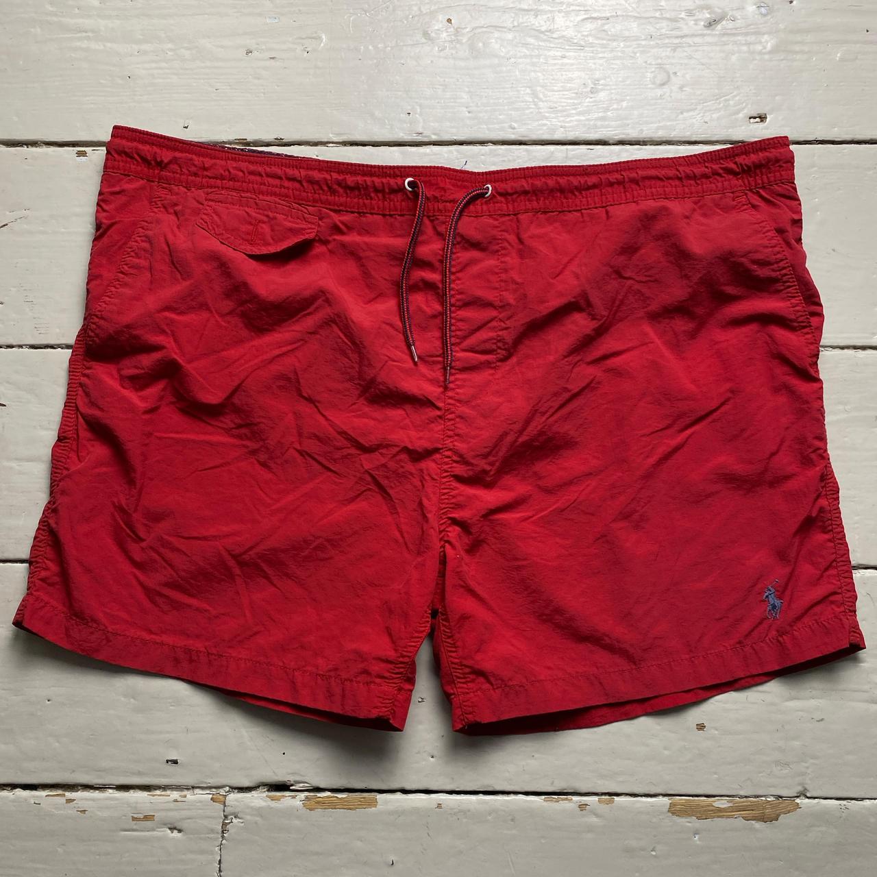 Polo Ralph Lauren Red and Blue Pony Swim Shorts