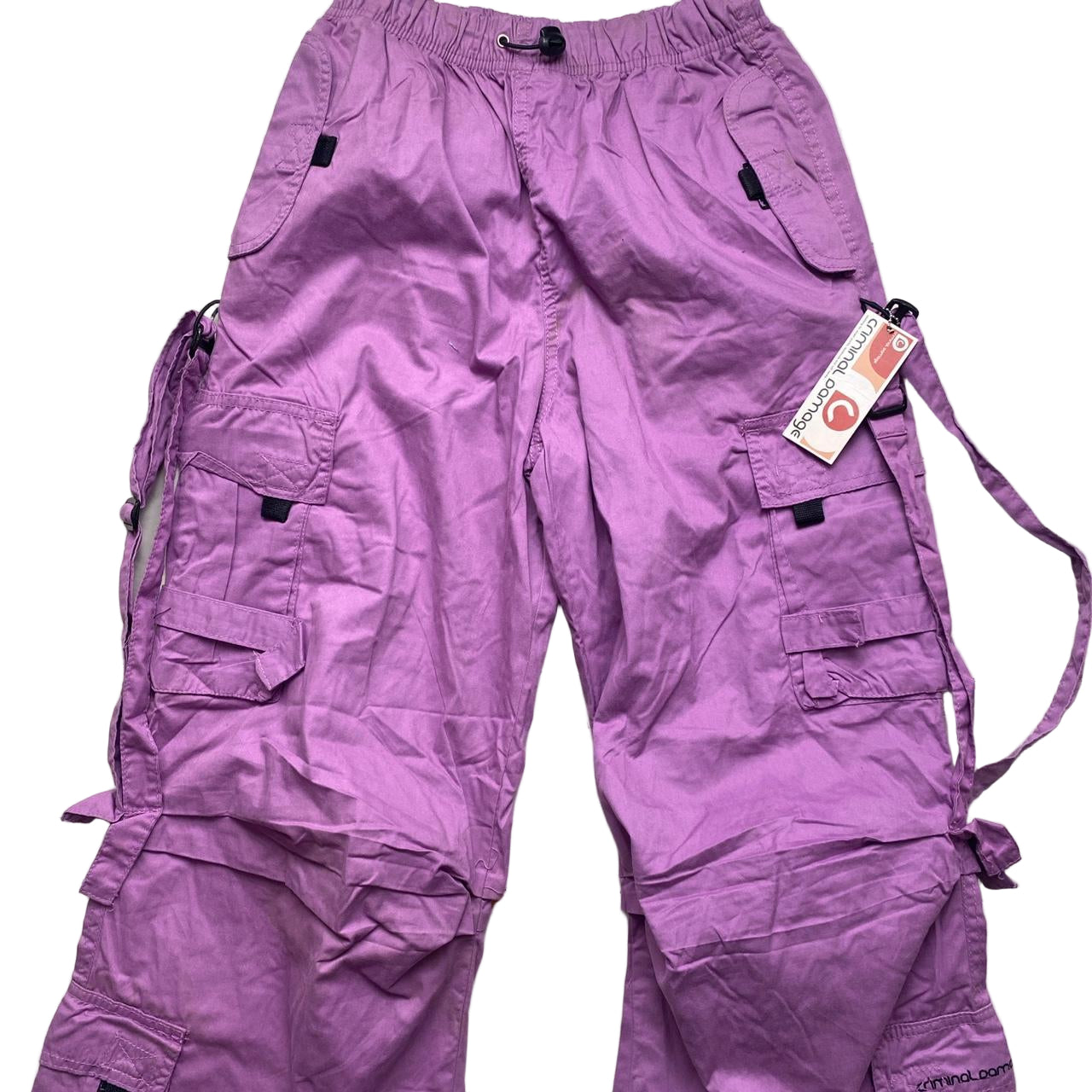 Criminal Damage Carnaby Purple Baggy Cargo Trousers (S/L/XL)