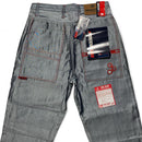 MECCA USA Vintage Baggy 90’s Y2K Shiny Metallic Silver Denim Jeans