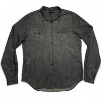 The Kooples Grey Long Sleeve Distressed Shirt