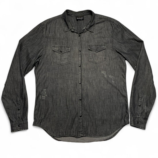 The Kooples Grey Long Sleeve Distressed Shirt