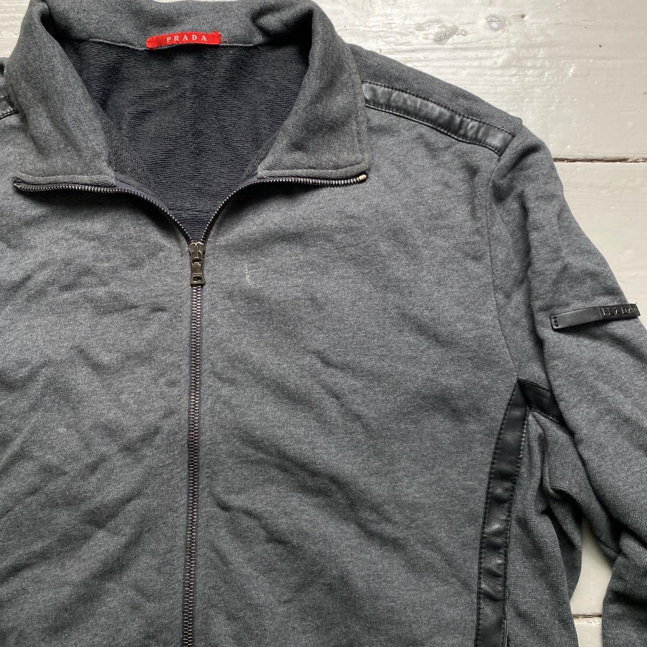 Prada Vintage Grey and Black Zip Jumper