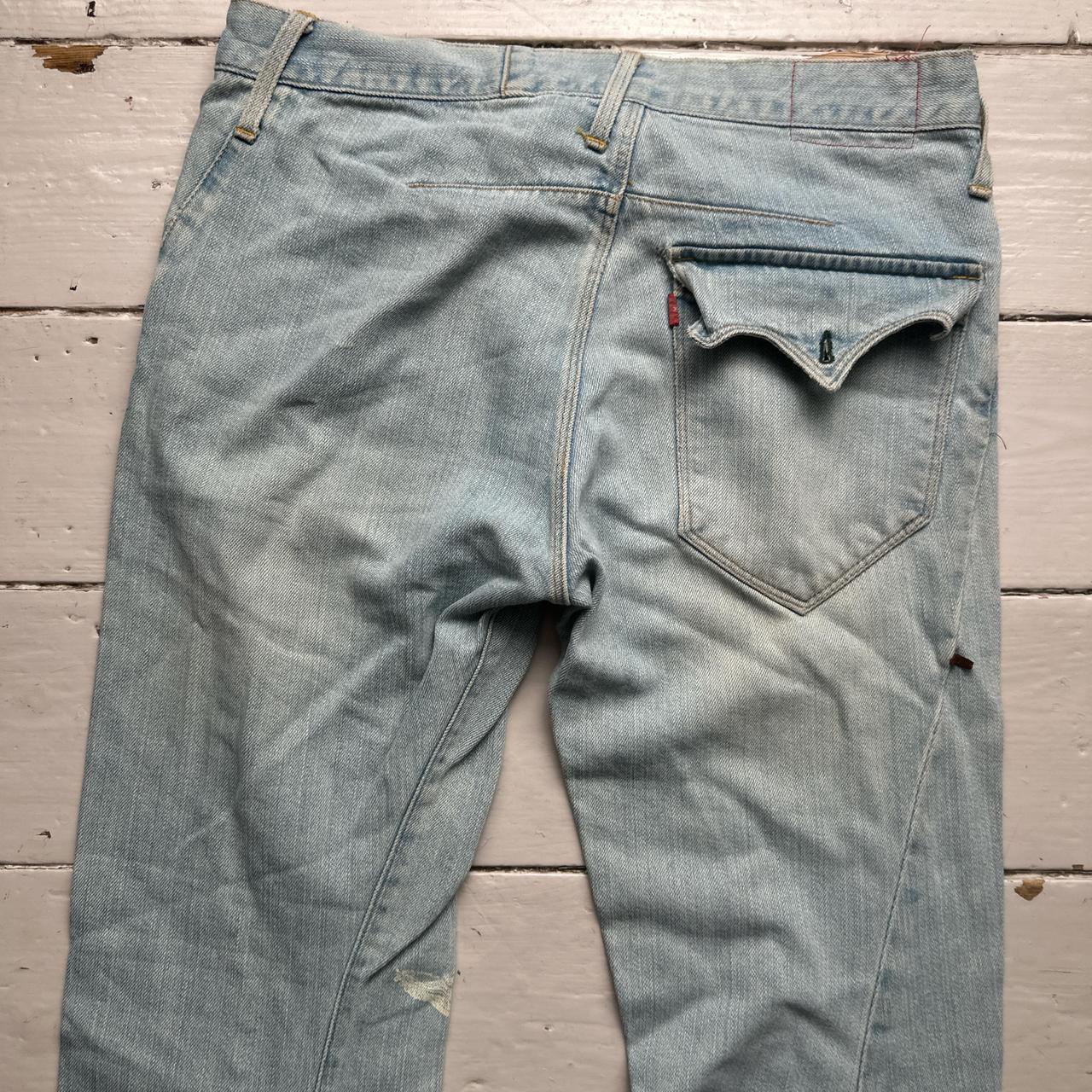 Levis Red Distressed Light Blue Jeans