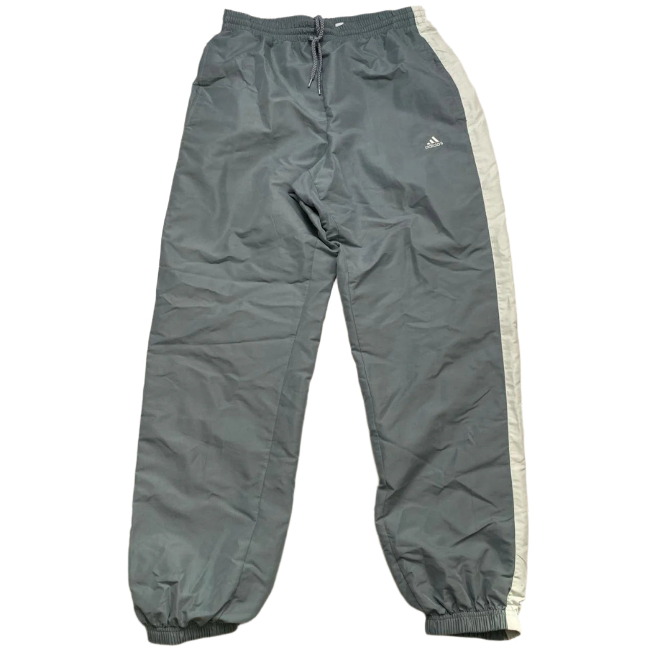 Adidas Grey and Blue Shell Trackpant Bottoms (M)