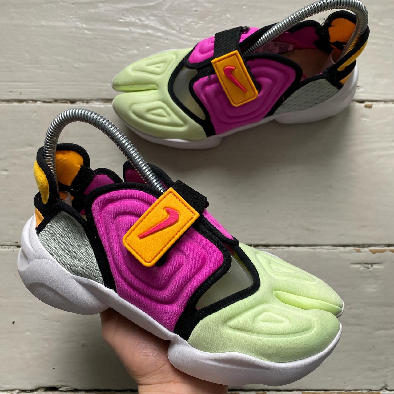 Nike Air Rift Aqua Rift White Black Pink Orange and Green