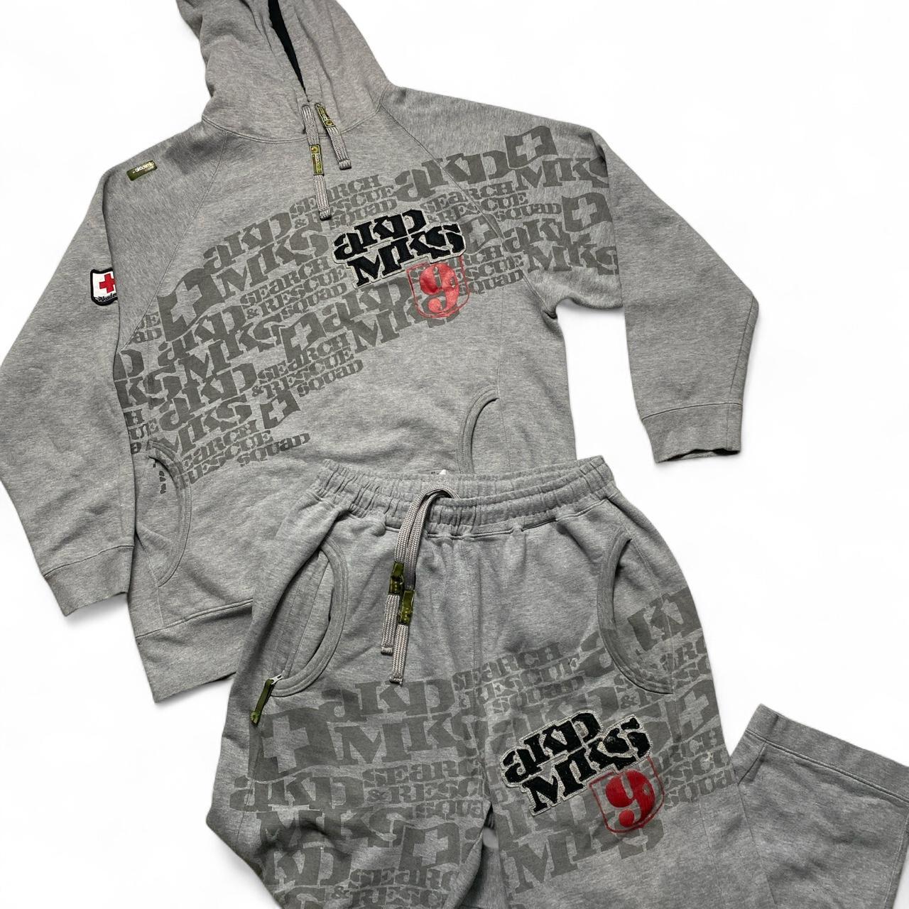 Akademiks Vintage y2k Grey Black and Red Full Tracksuit (L)