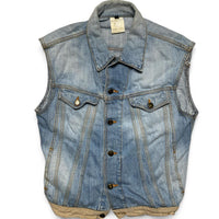 Just Cavalli Hand Painted Hawaiian Bird and Floral Denim Vest Gilet Jacket (M)