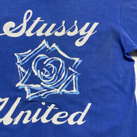 Stussy Vintage Blue and White Skull T Shirt (S)