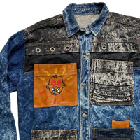 Young Blood Vintage 90’s Cartoon Embroidery Baggy Denim Jacket (XL)
