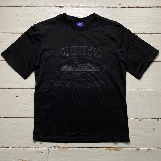 Corteiz Black on Black Alcatraz T Shirt