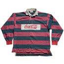 Coca Cola Vintage 90’s Striped Polo Long Sleeve Shirt (M)