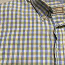 Thomas Burberry Long Sleeve Striped Checked Shirt White Blue and Yellow (L)