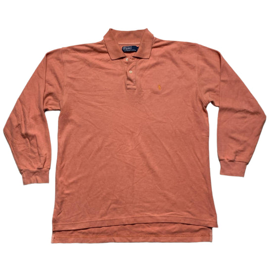 Ralph Lauren Polo Orange Long Sleeve Polo Shirt (XL)