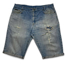 Yves Saint Laurent YSL Vintage Y2K Baggy Distressed Jorts Jean Shorts Light Blue (40W)