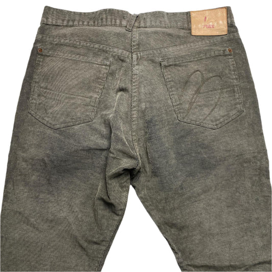 Paul Smith Red Ear Corduroy Baggy Khaki Olive Green Jeans (34W)