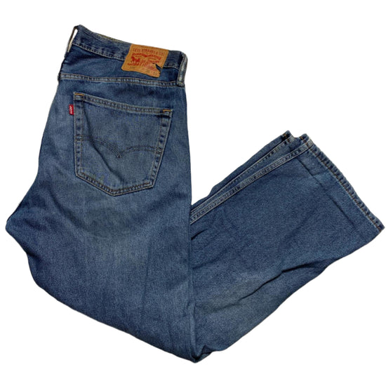 Levis 559 Baggy Blue Distressed Knee Jeans (36W)