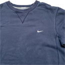 Nike Navy and White Swoosh Vintage Jumper (M)