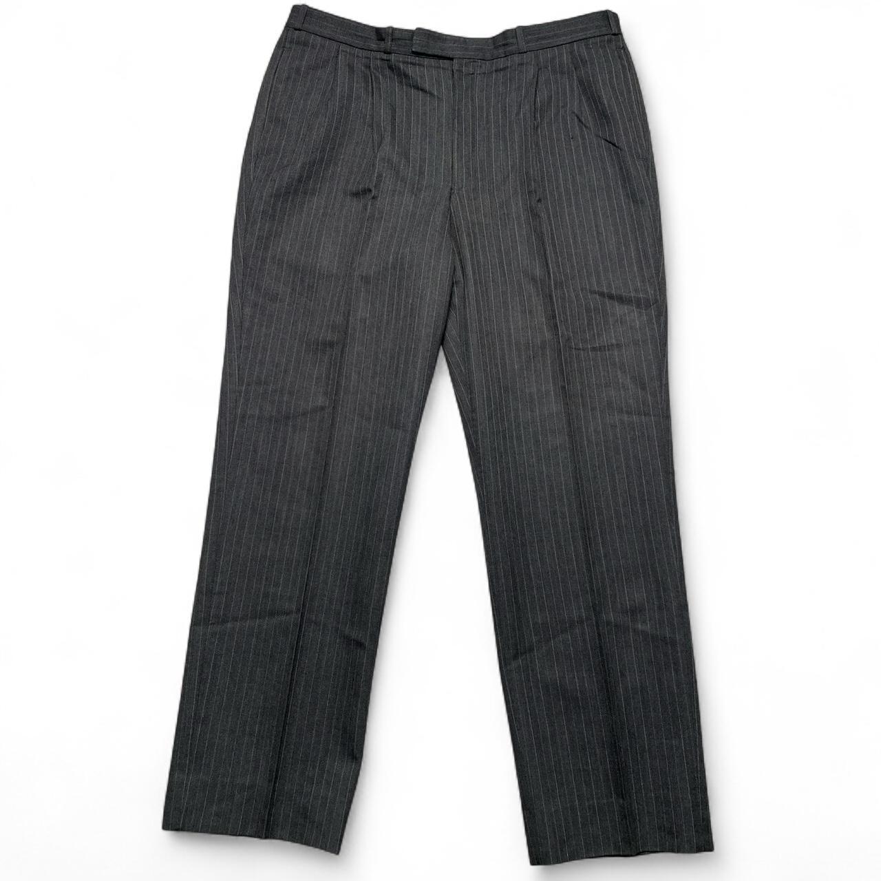 Christian Dior Vintage Grey Pin Stripe Two Piece Full Suit Jacket and Trousers (M)
