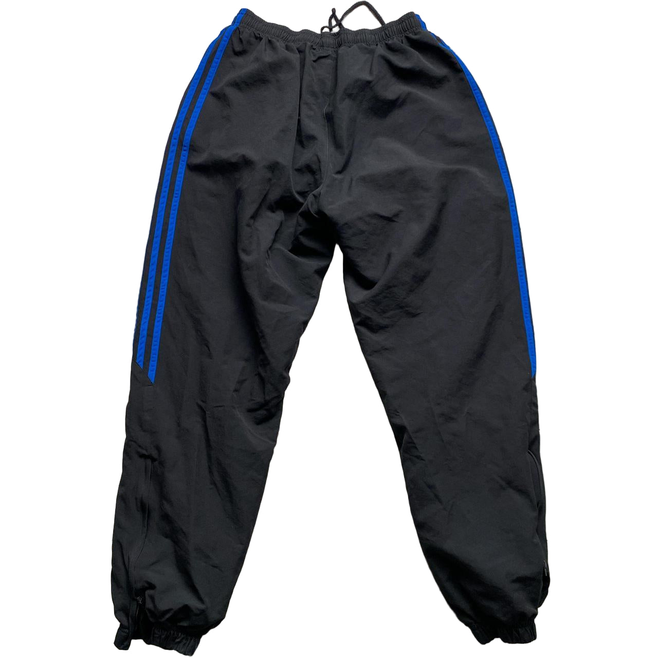 Adidas Blue and Black Baggy Shell Trackpant Bottoms (M)