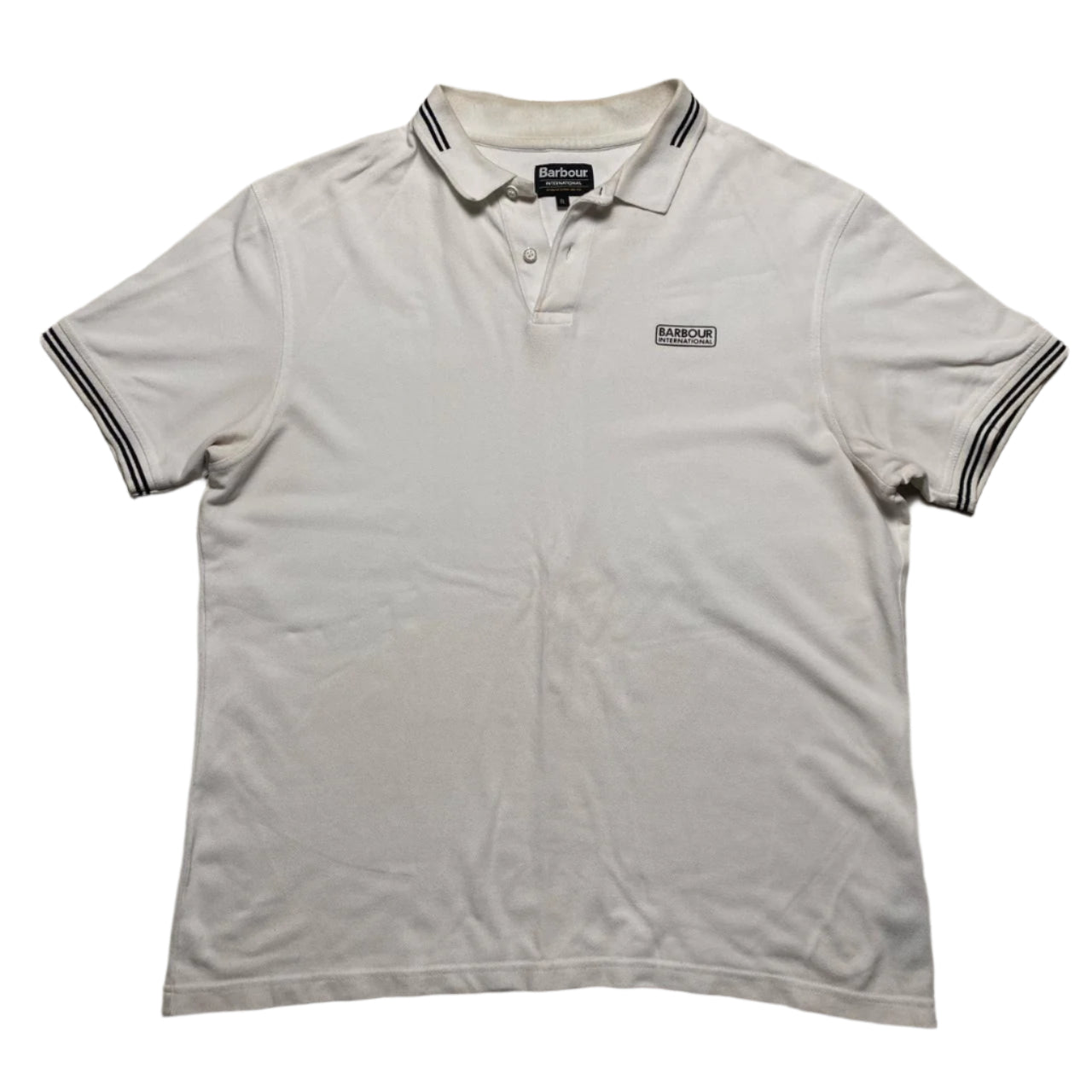 Barbour White And Black Polo Shirt (XL)
