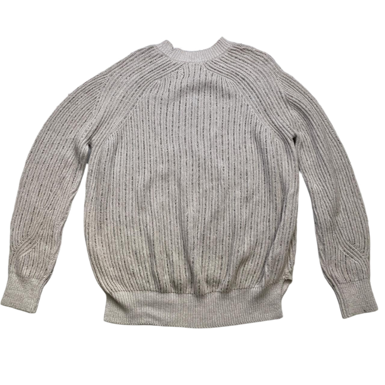 All Saints Cream and Silver Baggy Womens Jumper (M)