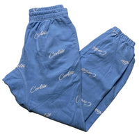 Corteiz Baby Blue and White Script Baggy Joggers (XL)