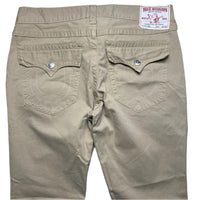 True Religion Jack Cream Beige Baggy Stitch Jeans (38W)