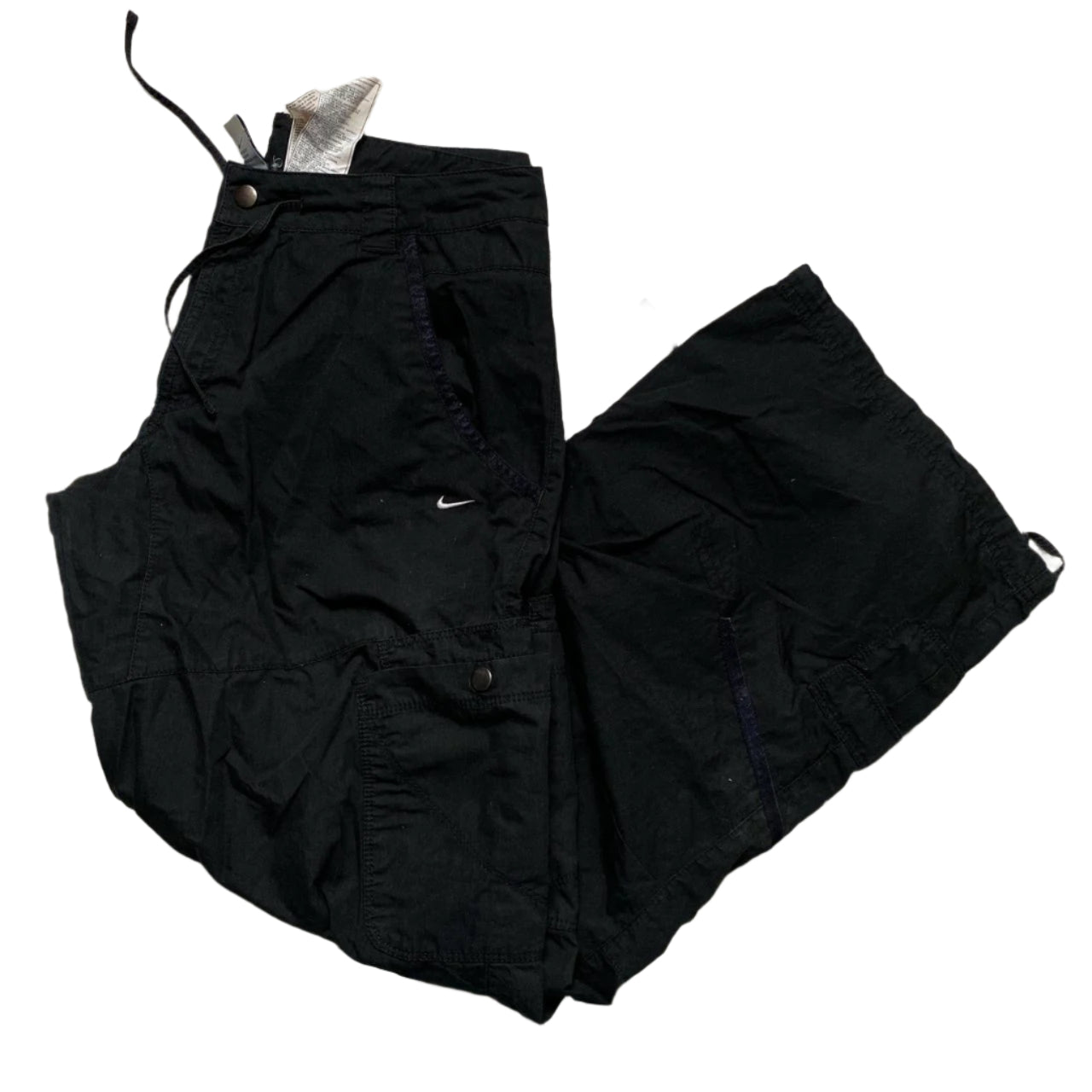 Nike Baggy Cargo Black and White Small Swoosh Bottoms (10)