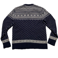 Tommy Hilfiger Navy and White Thick Knit Jumper (L)