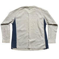 Nike V Neck Vintage Cream White and Grey Jumper (L)