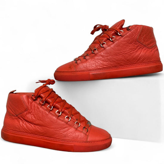 Balenciaga Arena Red Leather High Top Trainers (UK 9)