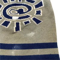Always Do What You Should Do Khaki Green and Navy Blue Striped Reversible Beanie Hat