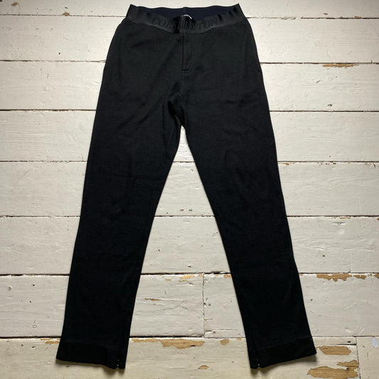 Cole Buxton Wool Black Elasticated Waist Relaxed Trousers