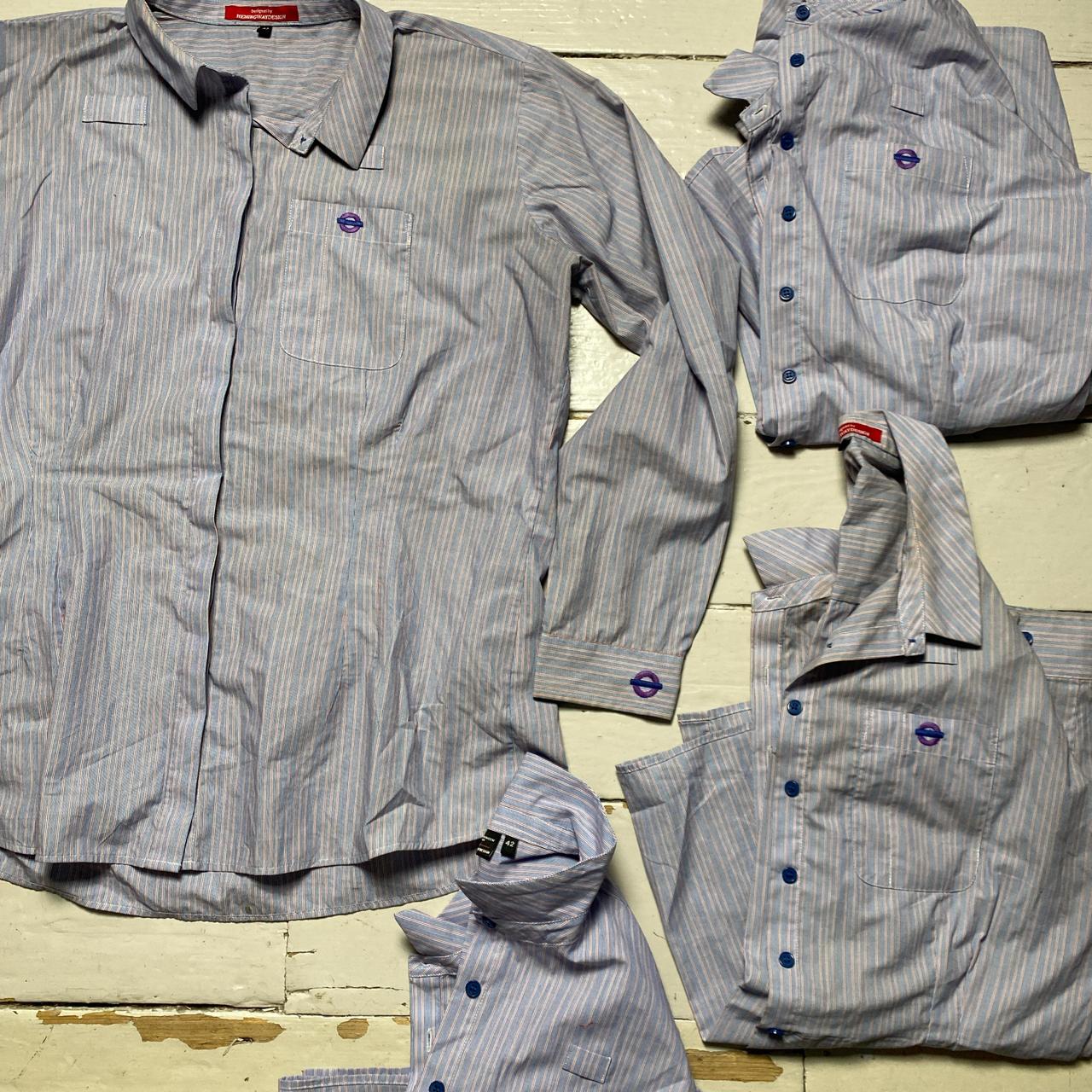 London Underground Purple Long Sleeve Shirts