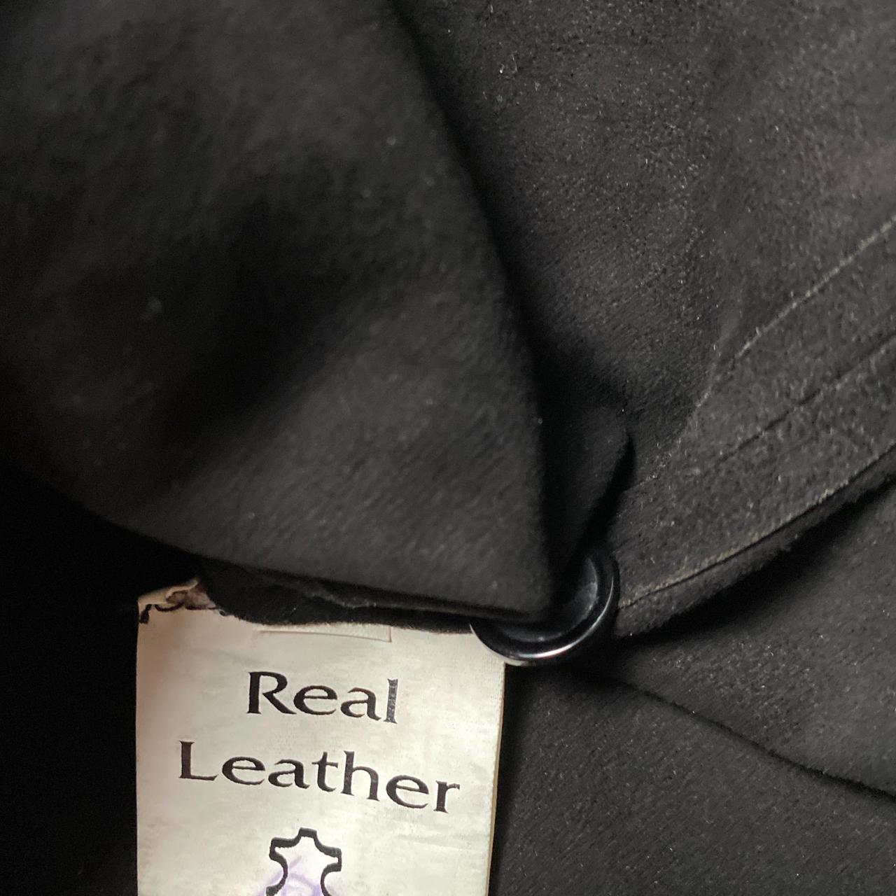 Black Suede Leather Long Sleeve Shirt (M)