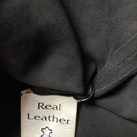 Black Suede Leather Long Sleeve Shirt (M)