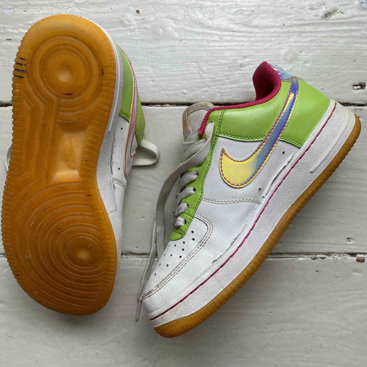 Nike Air Force 1 Vintage White Green and Pink