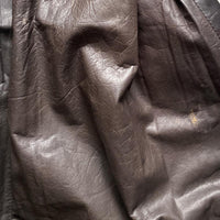 Leone London Vintage Brown Long Leather Trench Coat (S)