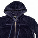 Juicy Couture Womens Velour Navy Jewel Zip Hoodie (M)