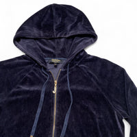Juicy Couture Womens Velour Navy Jewel Zip Hoodie (M)