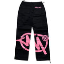 Minus Two Black and Pink Cargo Trousers (M)