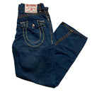 True Religion Joey Big Stitch Baggy Navy Orange and Yellow Jeans (34W)